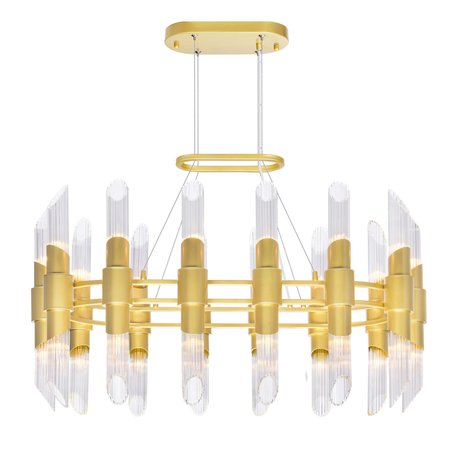 CWI LIGHTING 28 Light Chandelier With Satin Gold Finish 1269P39-28-602-O